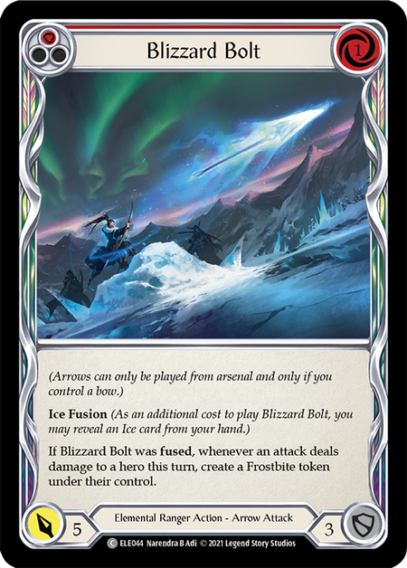 Blizzard Bolt (Red) | Common [Rainbow Foil] - First Edition