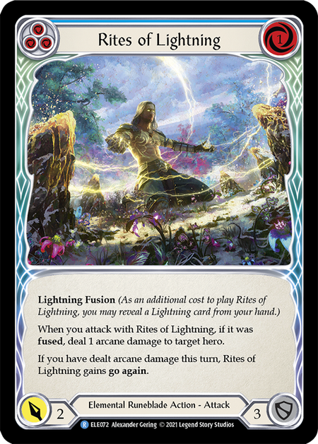 Rites of Lightning (Blue) | Rare [Rainbow Foil] - First Edition