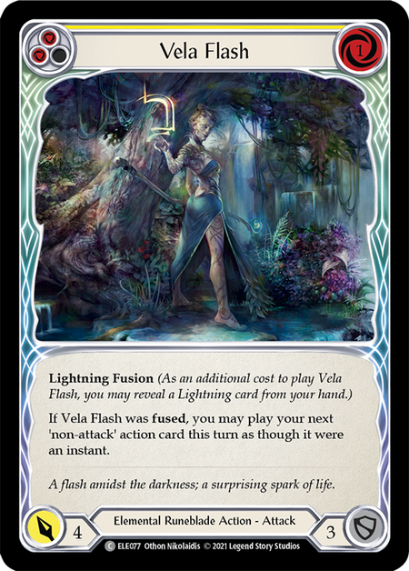 Vela Flash (Yellow) | Common [Rainbow Foil] - First Edition