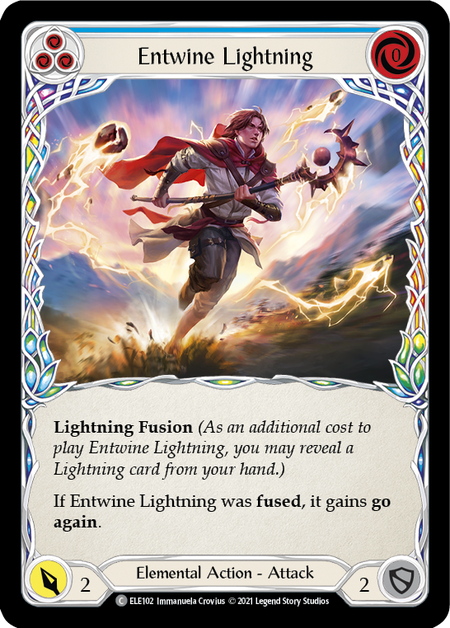 Entwine Lightning (Blue) | Common [Rainbow Foil] - First Edition