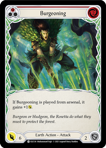 Burgeoning (Red) | Common [Rainbow Foil] - First Edition