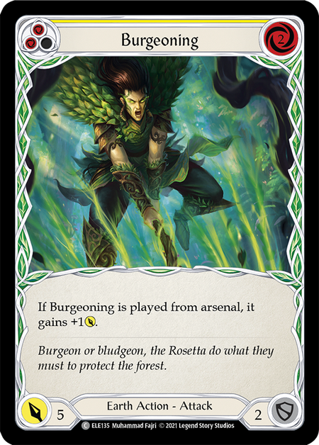 Burgeoning (Yellow) | Common [Rainbow Foil] - First Edition