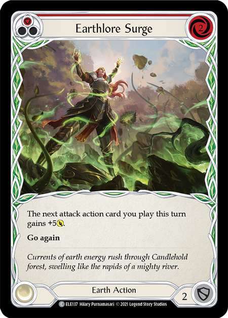 Earthlore Surge (Red) | Common [Rainbow Foil] - First Edition
