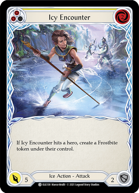 Icy Encounter (Yellow) | Common [Rainbow Foil] - First Edition