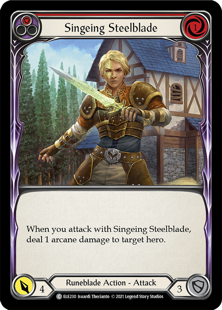 Singeing Steelblade (Red) | Common - First Edition