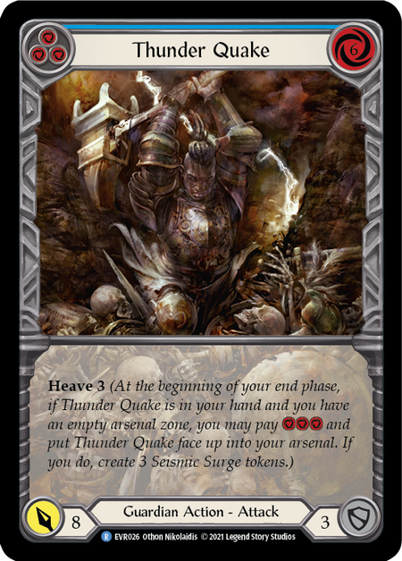 Thunder Quake (Blue) | Rare [Rainbow Foil Extended Art] - First Edition