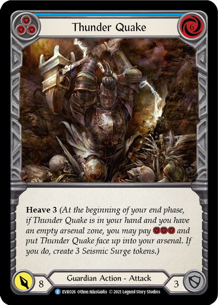 Thunder Quake (Blue) | Rare [Rainbow Foil] - First Edition