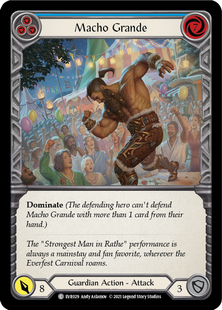 Macho Grande (Blue) | Common [Rainbow Foil] - First Edition