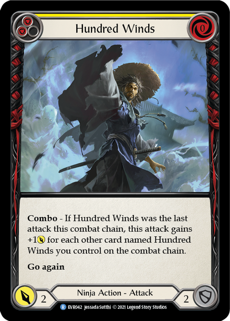 Hundred Winds (Yellow) | Rare [Rainbow Foil] - First Edition