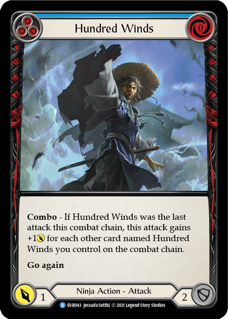 Hundred Winds (Blue) | Rare [Rainbow Foil] - First Edition