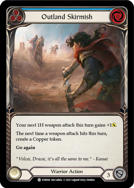 Outland Skirmish (Blue) | Common [Rainbow Foil] - First Edition