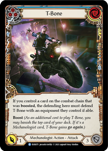 T-Bone (Blue) | Rare [Rainbow Foil] - First Edition