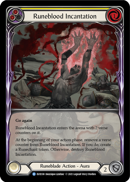 Runeblood Incantation (Yellow) | Rare [Rainbow Foil Extended Art] - First Edition
