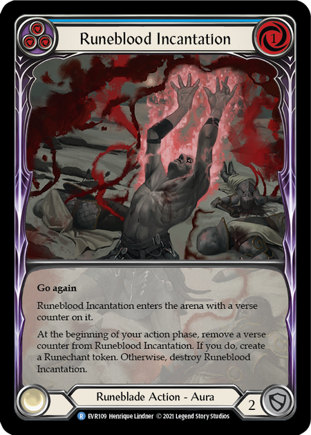 Runeblood Incantation (Blue) | Rare [Rainbow Foil Extended Art] - First Edition