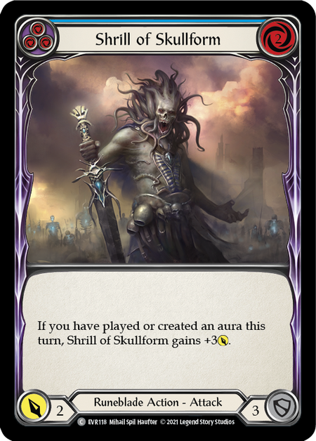 Shrill of Skullform (Blue) | Common [Rainbow Foil] - First Edition