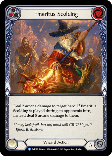 Emeritus Scolding (Yellow) | Rare [Rainbow Foil] - First Edition