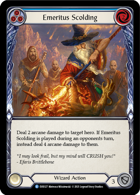 Emeritus Scolding (Blue) | Rare [Rainbow Foil] - First Edition