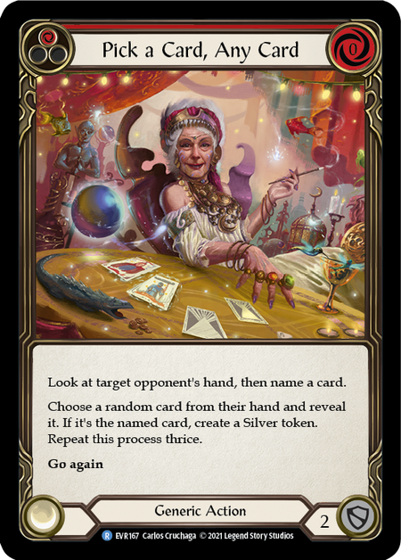 Pick a Card, Any Card (Red) | Rare [Rainbow Foil] - First Edition