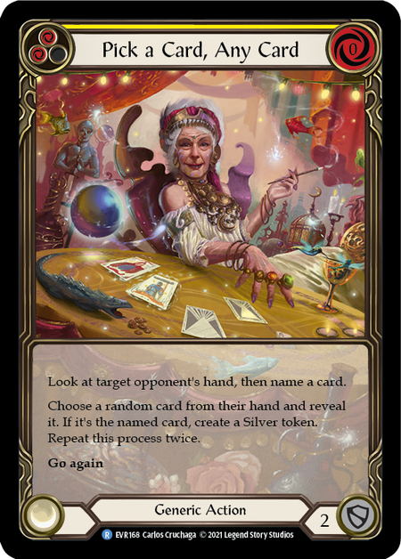 Pick a Card, Any Card (Yellow) | Rare [Rainbow Foil Extended Art] - First Edition
