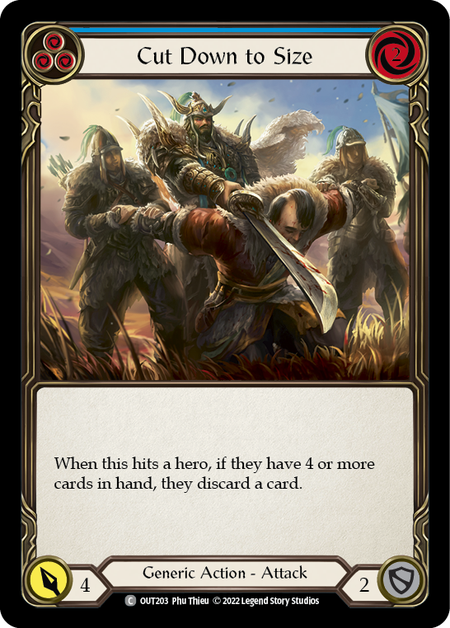 Cut Down to Size (Blue) | Common [Rainbow Foil]