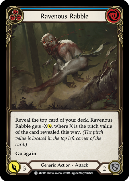 Ravenous Rabble (Blue) | Common [Rainbow Foil] - Unlimited
