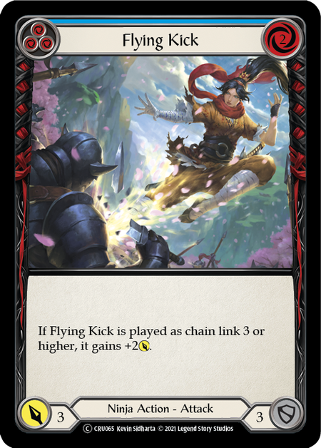 Flying Kick (Blue) | Common [Rainbow Foil] - Unlimited
