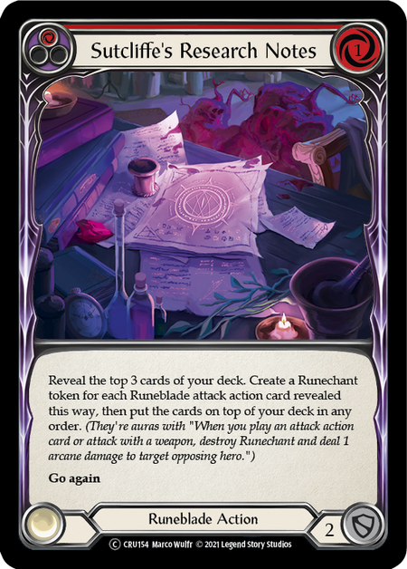Sutcliffe's Research Notes (Red) | Common [Rainbow Foil] - Unlimited