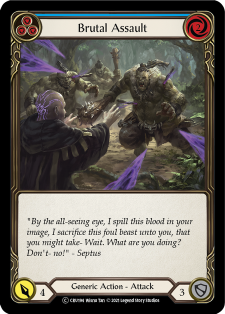 Brutal Assault (Blue) | Common [Rainbow Foil] - Unlimited