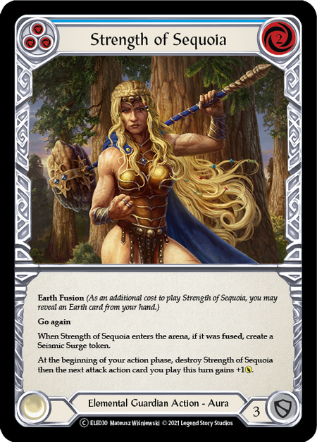 Strength of Sequoia (Blue) | Common [Rainbow Foil] - Unlimited