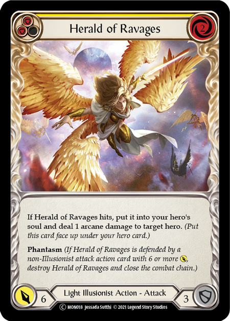 Herald of Ravages (Yellow) | Common [Rainbow Foil] - Unlimited