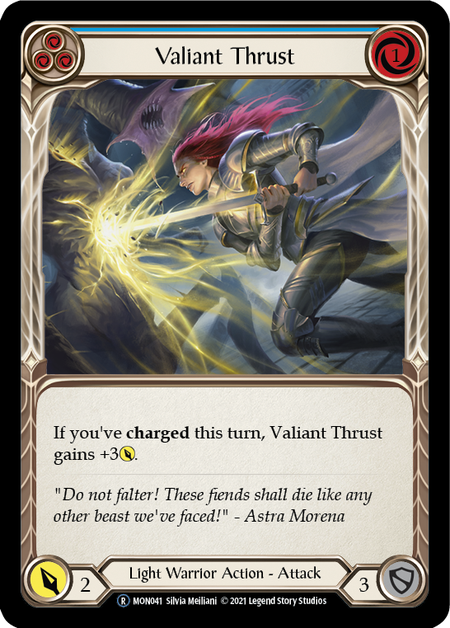 Valiant Thrust (Blue) | Rare [Rainbow Foil] - Unlimited
