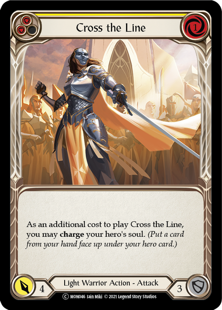 Cross the Line (Yellow) | Common [Rainbow Foil] - Unlimited
