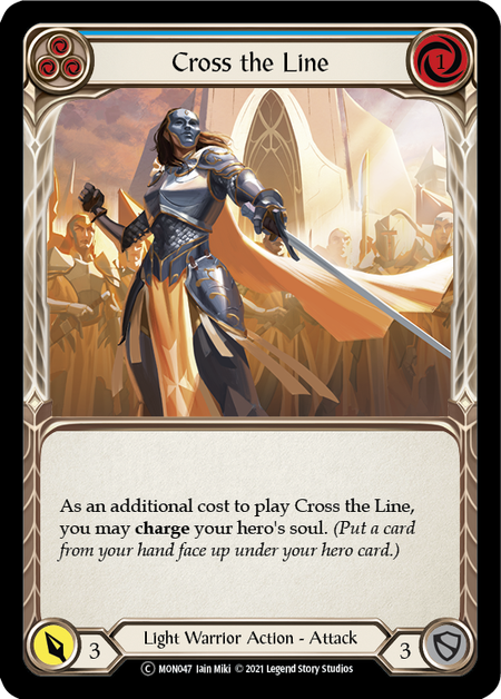 Cross the Line (Blue) | Common [Rainbow Foil] - Unlimited