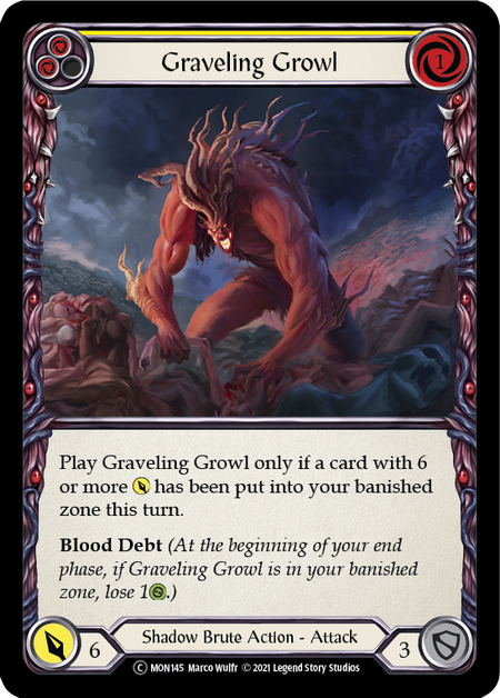 Graveling Growl (Yellow) | Common [Rainbow Foil] - Unlimited