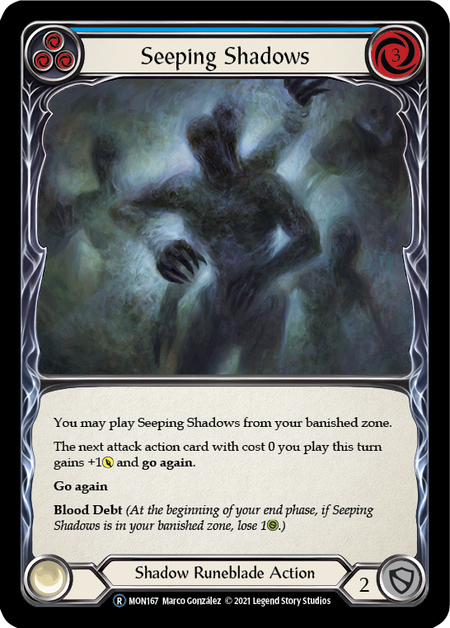 Seeping Shadows (Blue) | Rare [Rainbow Foil] - Unlimited
