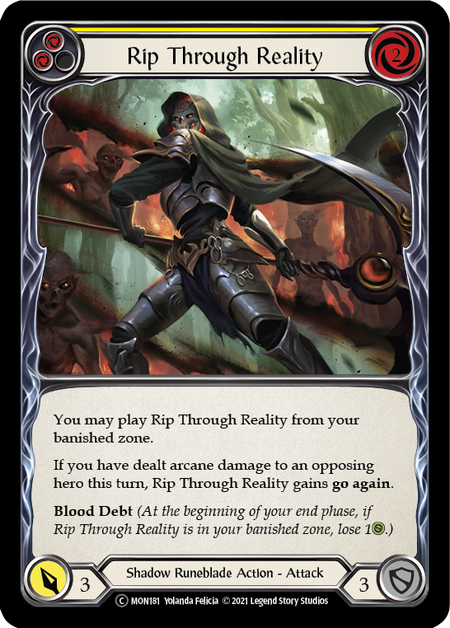 Rip Through Reality (Yellow) | Common [Rainbow Foil] - Unlimited