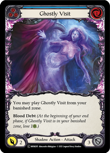 Ghostly Visit (Blue) | Common [Rainbow Foil] - Unlimited