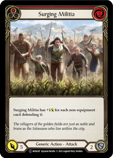 Surging Militia (Red) | Common [Rainbow Foil] - Unlimited