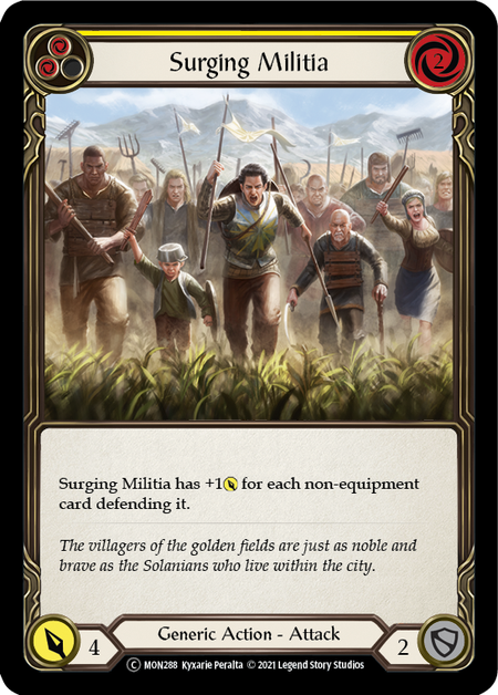 Surging Militia (Yellow) | Common [Rainbow Foil] - Unlimited