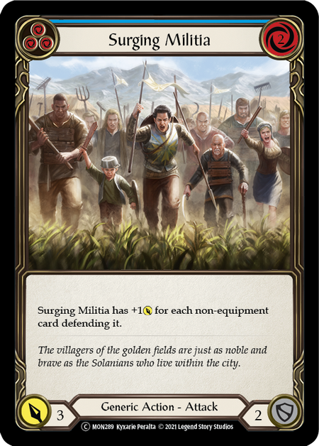 Surging Militia (Blue) | Common [Rainbow Foil] - Unlimited