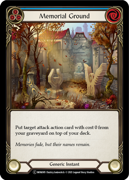 Memorial Ground (Blue) | Common [Rainbow Foil] - Unlimited