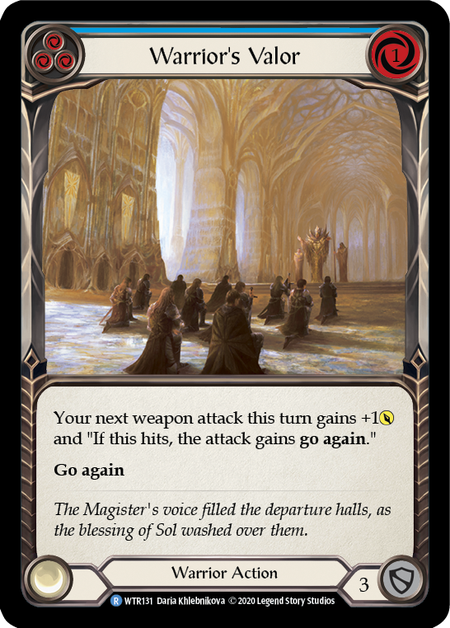 Warrior's Valor (Blue) | Rare [Rainbow Foil] - Unlimited