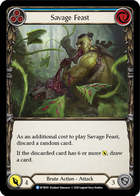 Savage Feast (Blue) | Rare [Rainbow Foil] - Unlimited