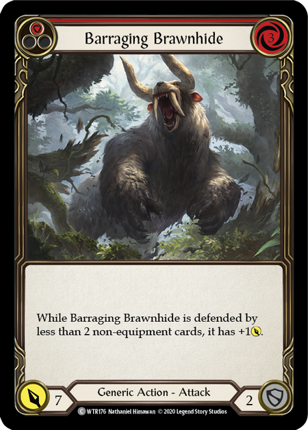 Barraging Brawnhide (Red) | Common [Rainbow Foil] - Unlimited