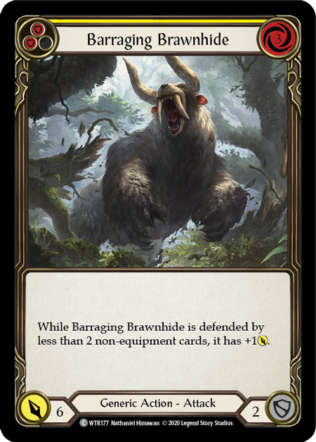 Barraging Brawnhide (Yellow) | Common [Rainbow Foil] - Unlimited